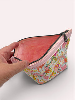 Pyramid Pouch (Small) — Flamingo — inside