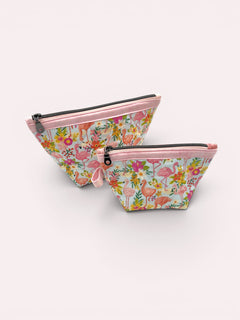 Pyramid Pouch (Small) — Flamingo — outside
