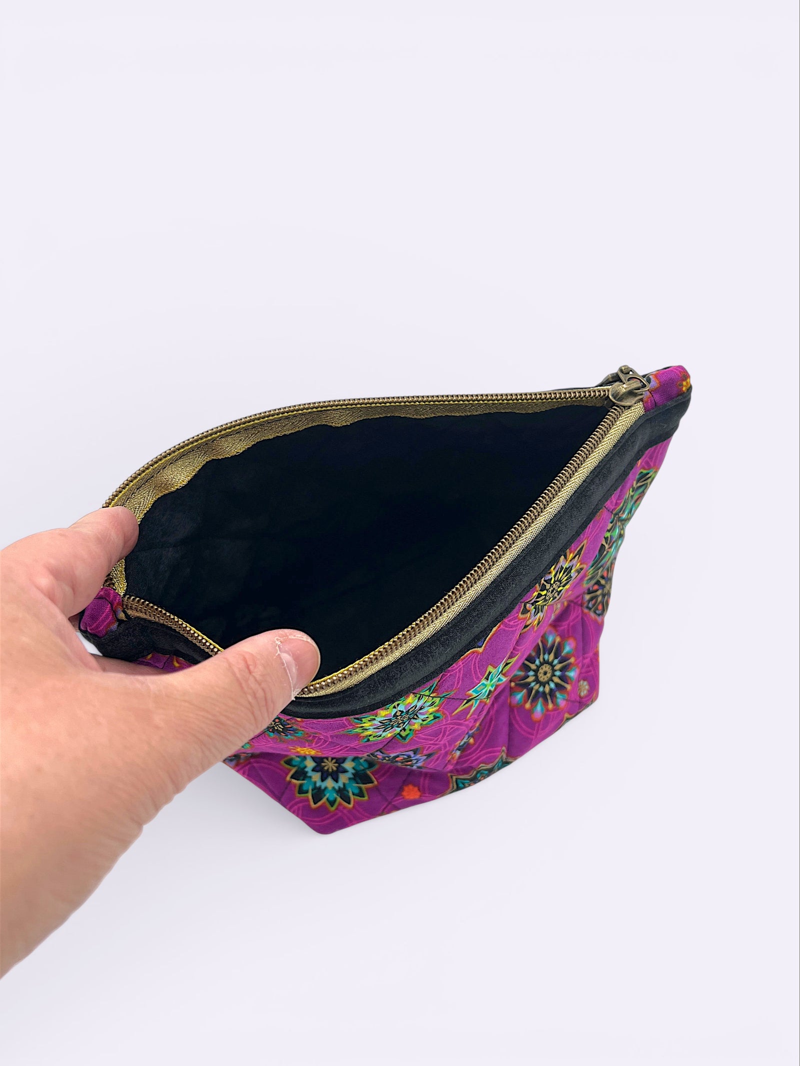 Pyramid Pouch (Small) — Purple Bazaar Medallion — inside