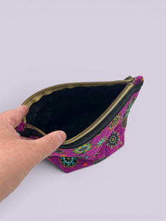 Pyramid Pouch (Large) — Purple Bazaar Medallion — inside