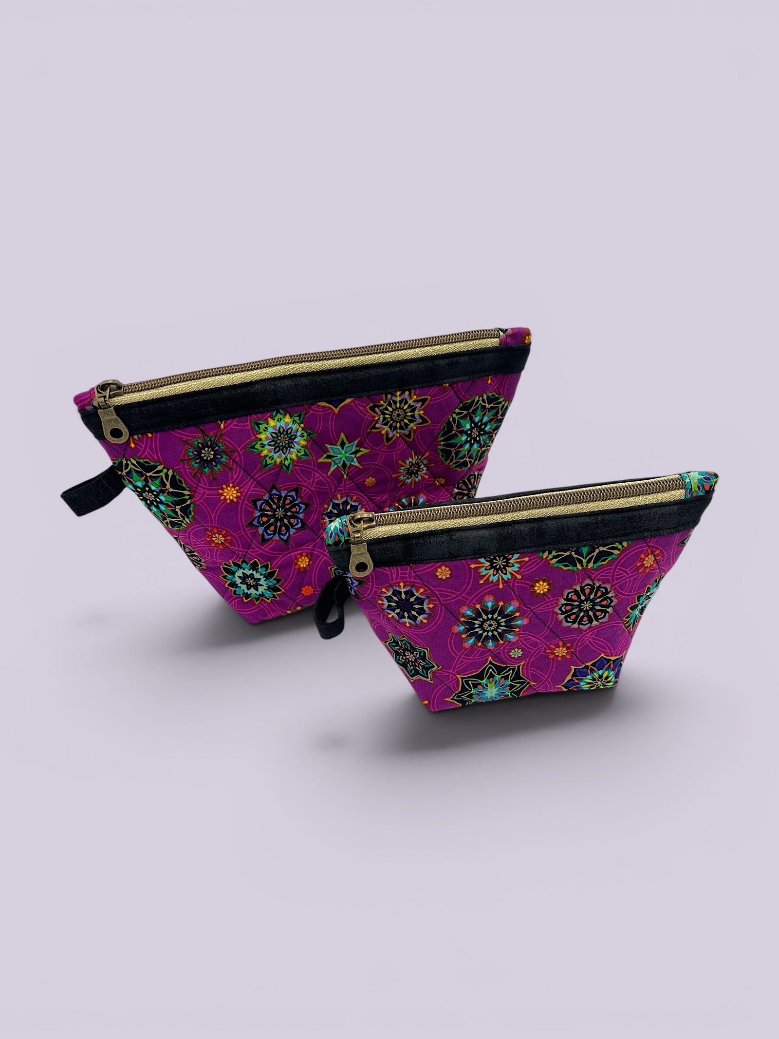 Pyramid Pouch (Large) — Purple Bazaar Medallion — outside
