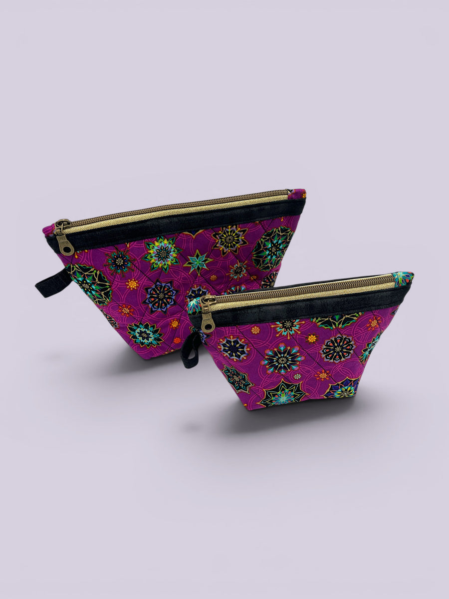 Pyramid Pouch (Large) — Purple Bazaar Medallion — outside