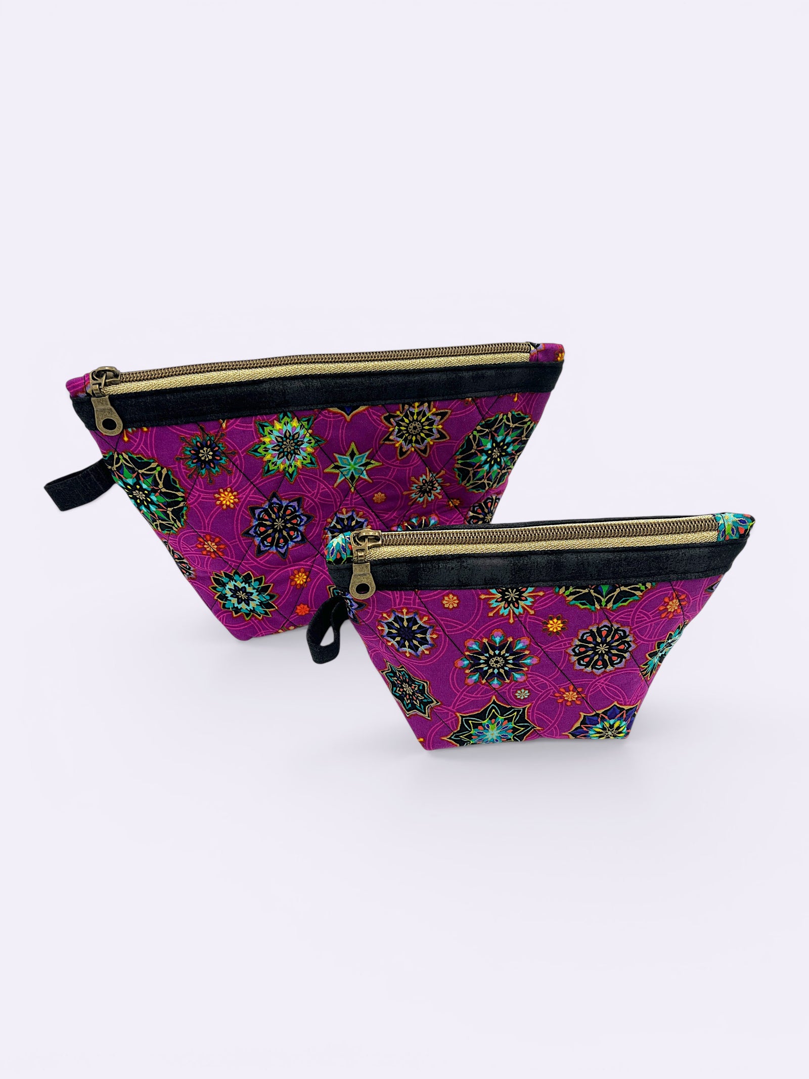 Pyramid Pouch (Small) — Purple Bazaar Medallion — outside