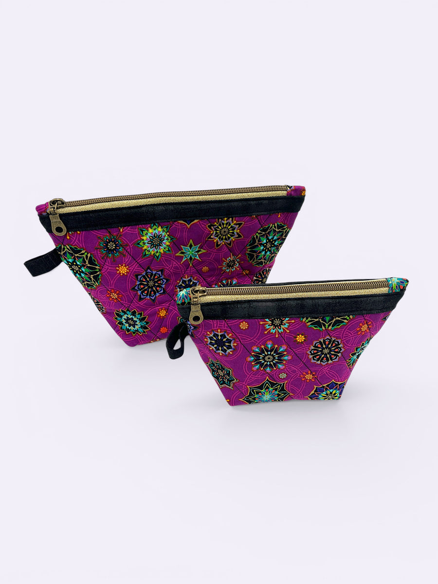 Pyramid Pouch (Small) — Purple Bazaar Medallion — outside