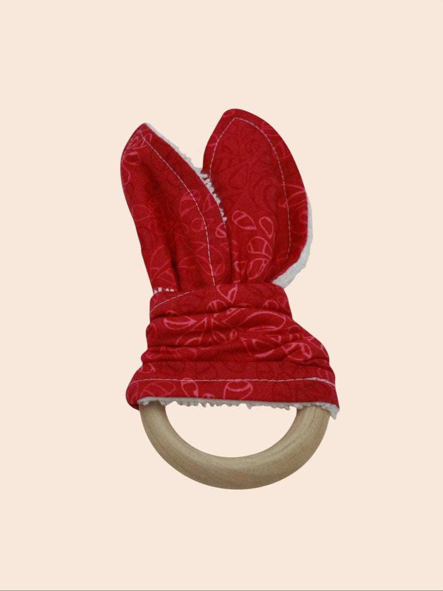 Teething Ring — Dk Pink — outside