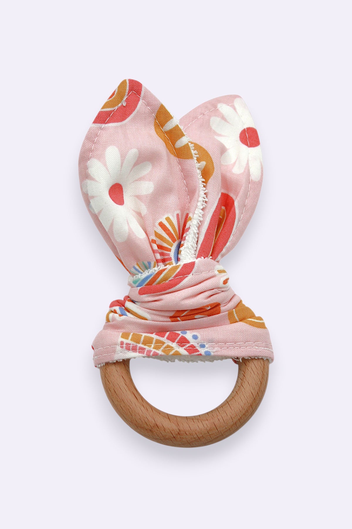 Teething Ring — Pink Rainbows — outside