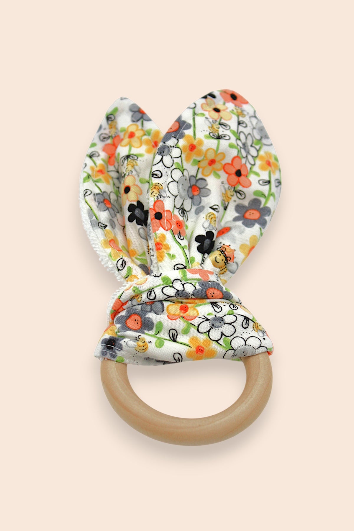 Teething Ring — Spring Flowers — outside