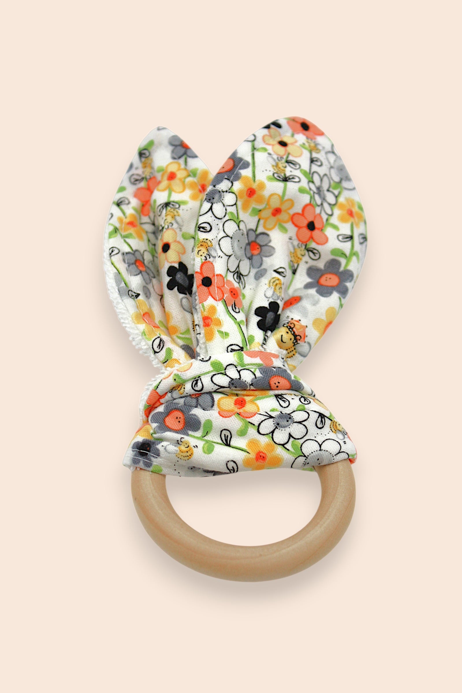 Teething Ring — Spring Flowers — outside