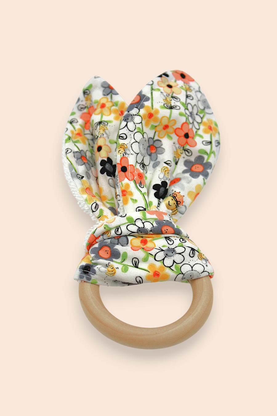 Teething Ring — Spring Flowers — outside