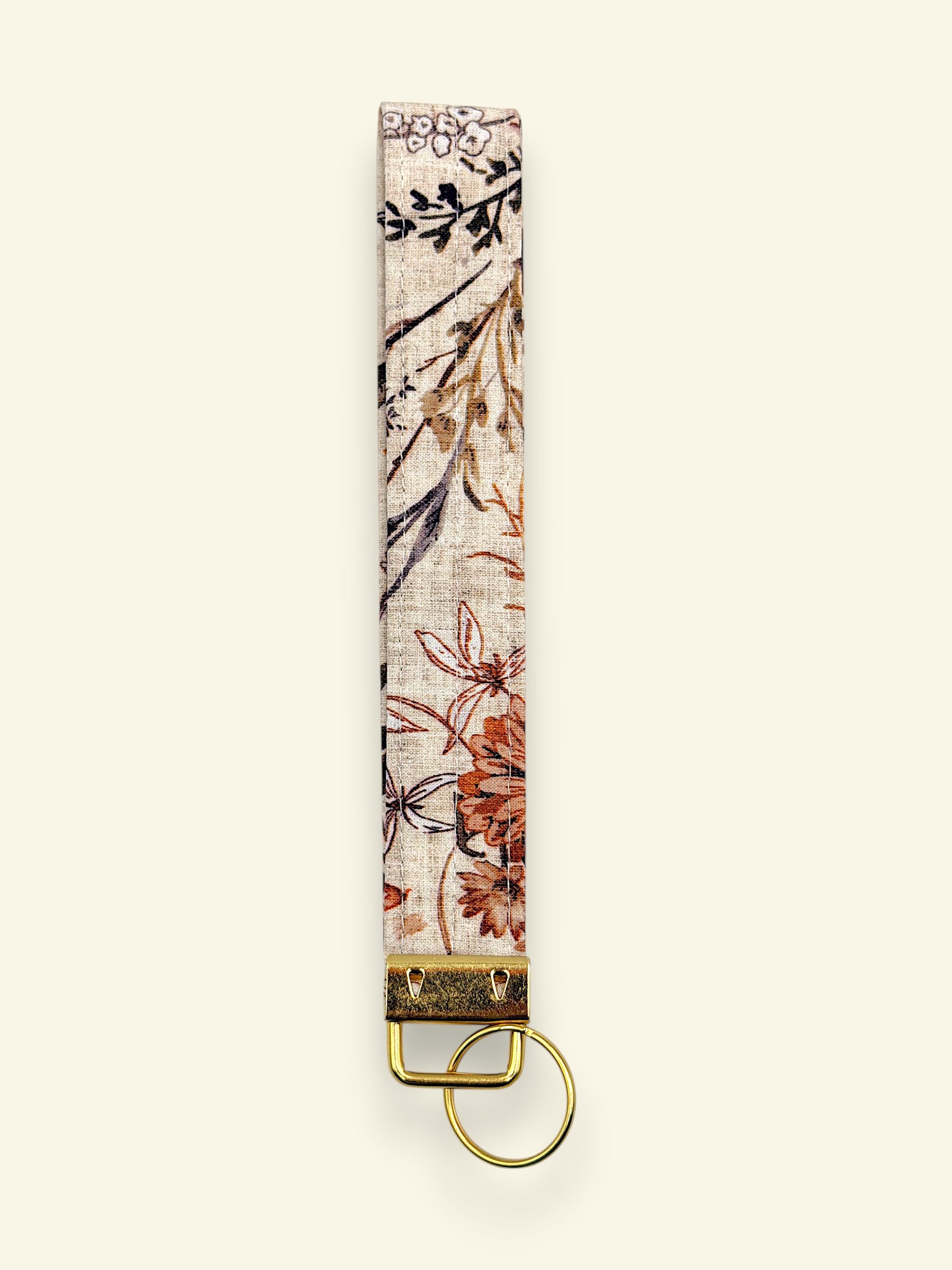 Wristlet — Muted Pink with flowers — outside